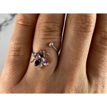 Sky Jewelry Кольцо с Фианитами *Стрекоза