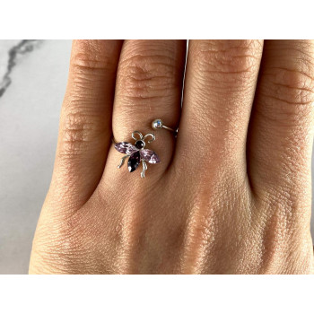 Sky Jewelry Кольцо с Фианитами *Стрекоза