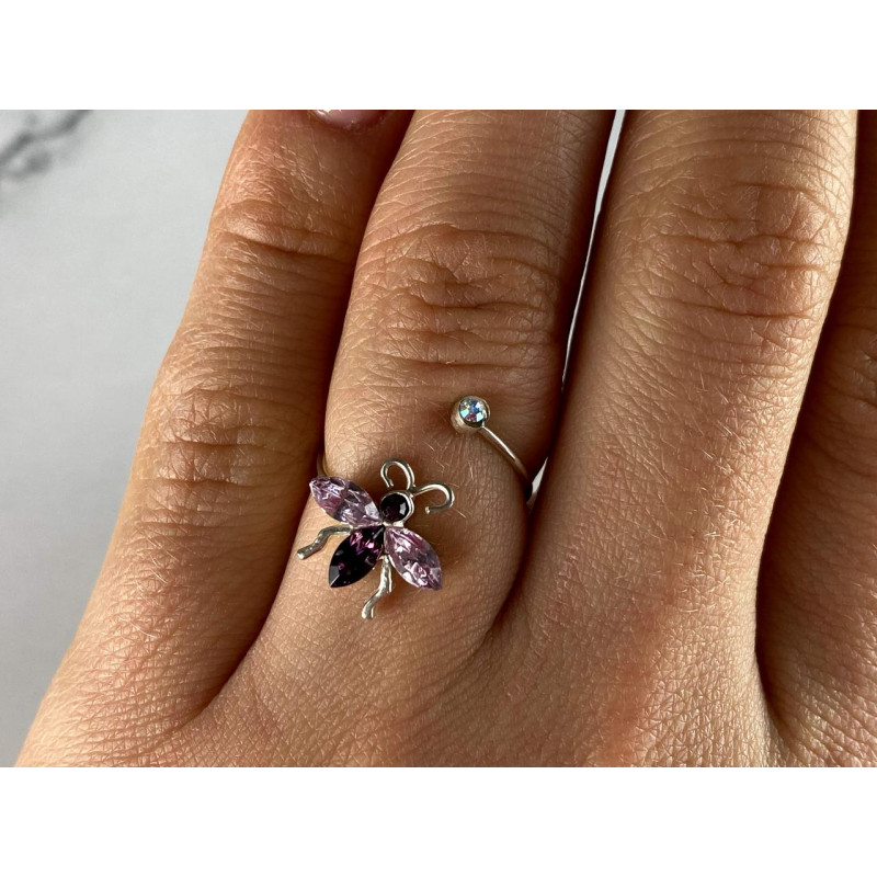 Sky Jewelry Кольцо с Фианитами *Стрекоза