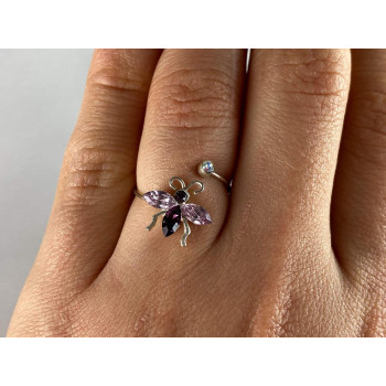 Sky Jewelry Кольцо с Фианитами *Стрекоза
