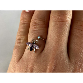 Sky Jewelry Кольцо с Фианитами *Стрекоза