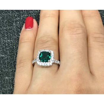 Sky Jewelry Серебряное кольцо с изумрудом