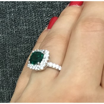 Sky Jewelry Серебряное кольцо с изумрудом