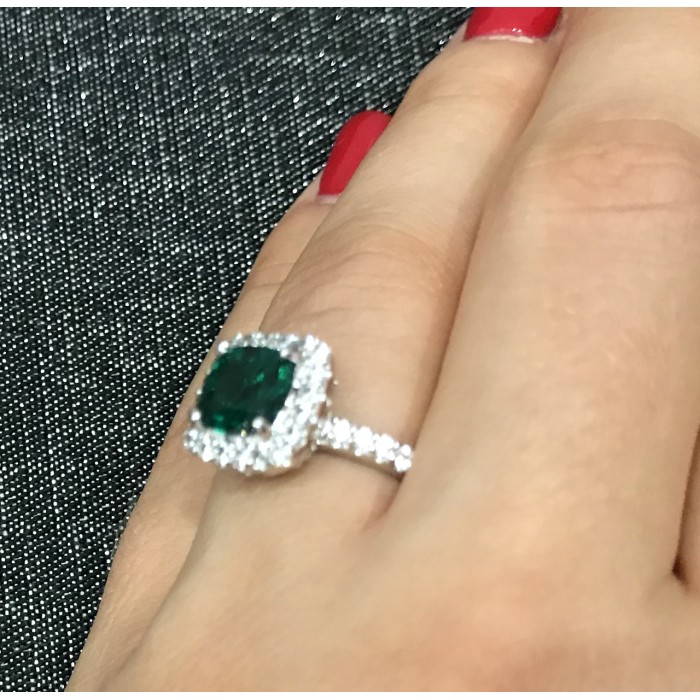 Sky Jewelry Серебряное кольцо с изумрудом