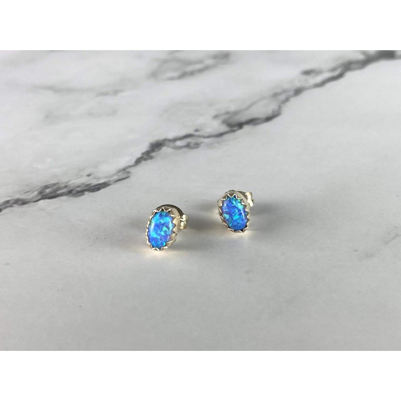 Sky Jewelry Серебряные Серьги-гвоздики с Опалом