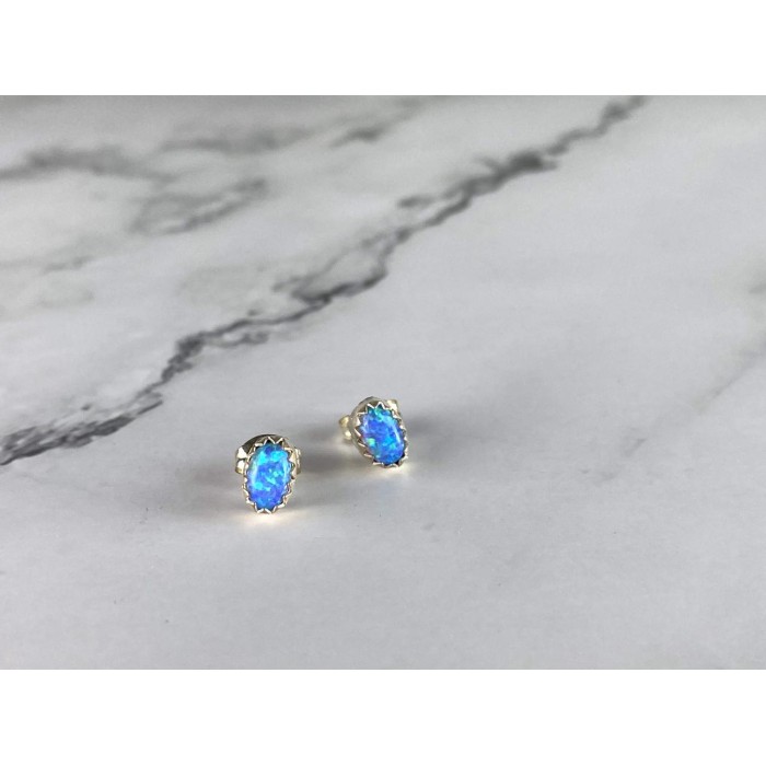 Sky Jewelry Серебряные Серьги-гвоздики с Опалом