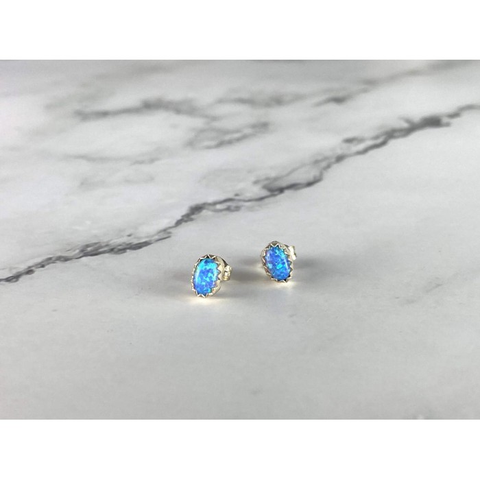 Sky Jewelry Серебряные Серьги-гвоздики с Опалом