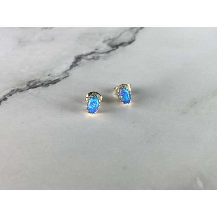 Sky Jewelry Серебряные Серьги-гвоздики с Опалом