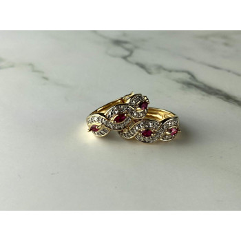 Sky Jewelry Серебряные Серьги в позолоте с розовым Топазом