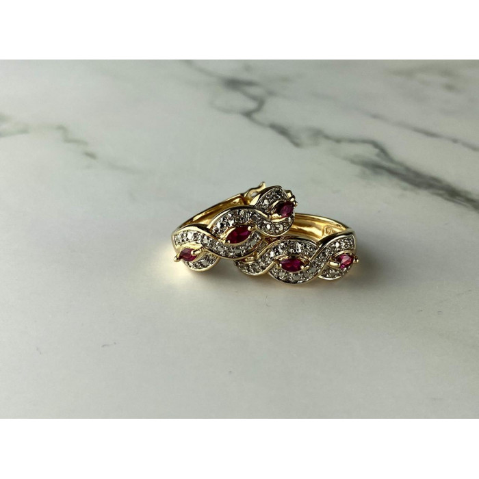 Sky Jewelry Серебряные Серьги в позолоте с розовым Топазом