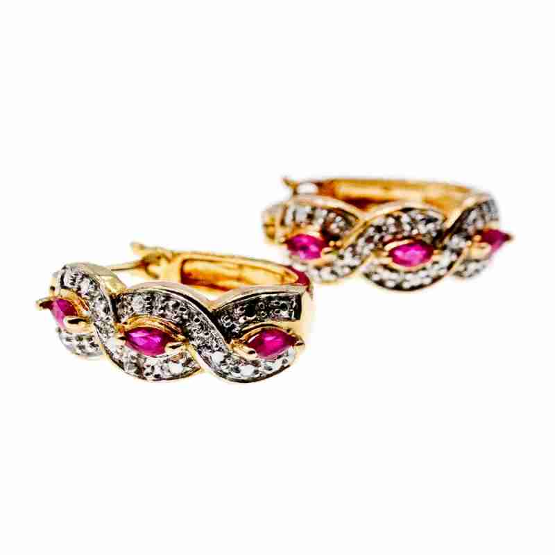 Sky Jewelry Серебряные Серьги в позолоте с розовым Топазом