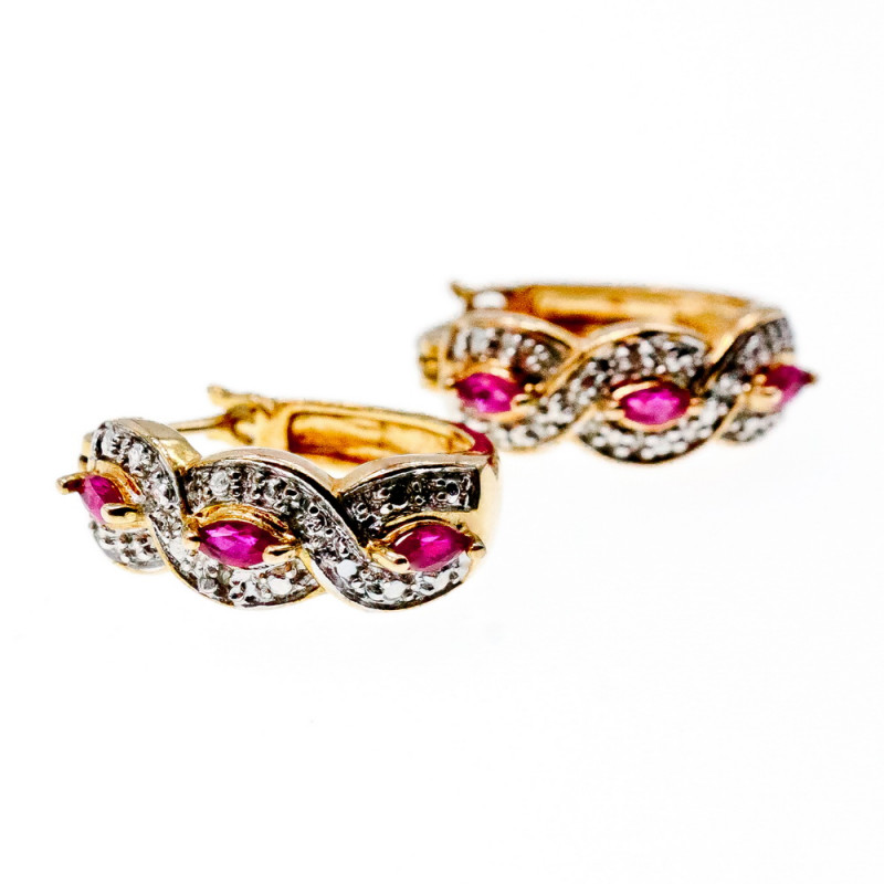 Sky Jewelry Серебряные Серьги в позолоте с розовым Топазом