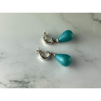 Sky Jewelry Серебряные Серьги с Бирюзой 925 проба   *Женственность
