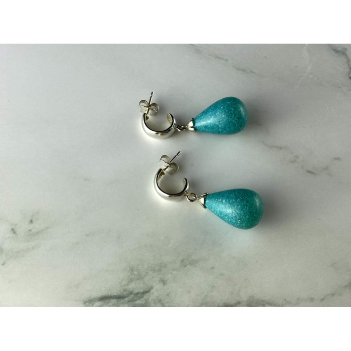 Sky Jewelry Серебряные Серьги с Бирюзой 925 проба   *Женственность
