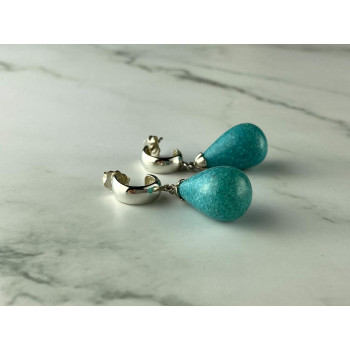 Sky Jewelry Серебряные Серьги с Бирюзой 925 проба   *Женственность