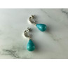 Sky Jewelry Серебряные Серьги с Бирюзой 925 проба   *Женственность