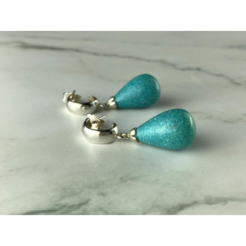 Sky Jewelry Серебряные Серьги с Бирюзой 925 проба   *Женственность