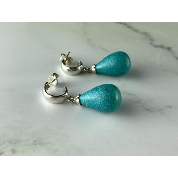 Sky Jewelry Серебряные Серьги с Бирюзой 925 проба   *Женственность