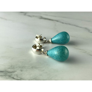 Sky Jewelry Серебряные Серьги с Бирюзой 925 проба   *Женственность