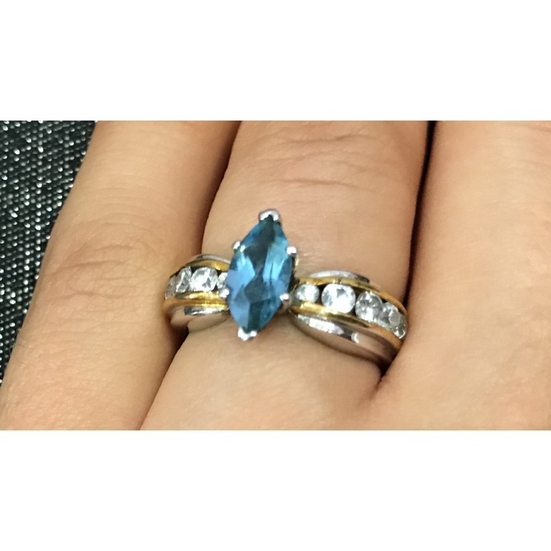 Sky Jewelry Серебряное кольцо с камнем голубая Шпинель