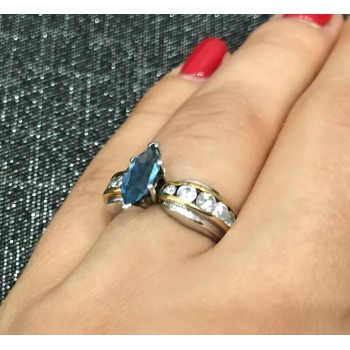 Sky Jewelry Серебряное кольцо с камнем голубая Шпинель