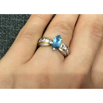 Sky Jewelry Серебряное кольцо с камнем голубая Шпинель