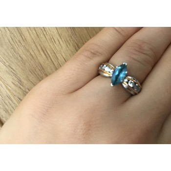 Sky Jewelry Серебряное кольцо с камнем голубая Шпинель