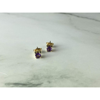 Sky Jewelry Серебряные Серьги-гвоздики  в позолоте с Танзанитом