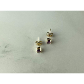 Sky Jewelry Серебряные Серьги-гвоздики  в позолоте с Танзанитом