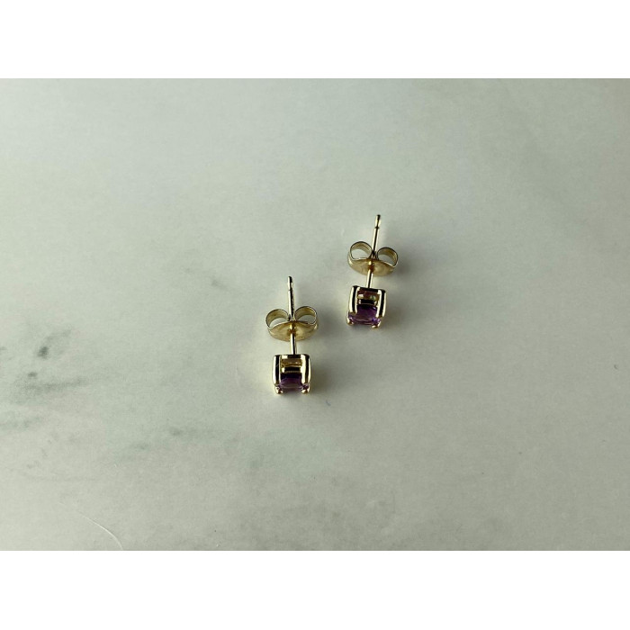 Sky Jewelry Серебряные Серьги-гвоздики  в позолоте с Танзанитом