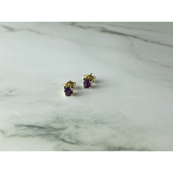 Sky Jewelry Серебряные Серьги-гвоздики  в позолоте с Танзанитом