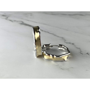 Sky Jewelry Серебряные Серьги 925 пробы со вставками из позолоты  Италия