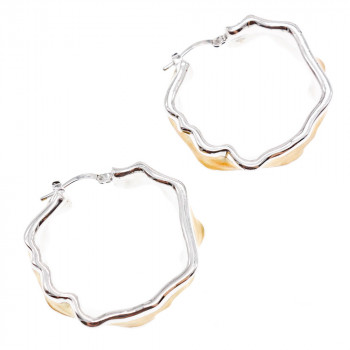 Sky Jewelry Серебряные Серьги 925 пробы со вставками из позолоты  Италия