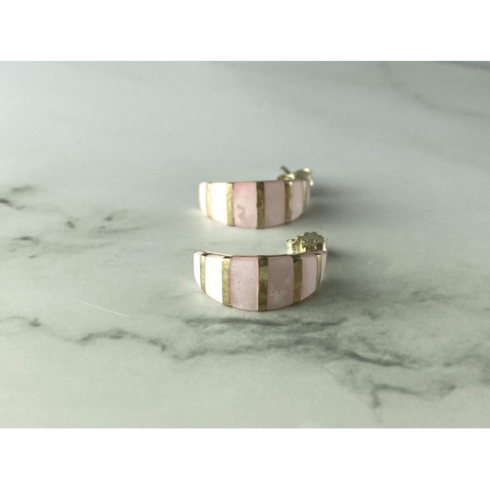 Sky Jewelry Серебряные Серьги-гвоздики с Перламутром 925 проба