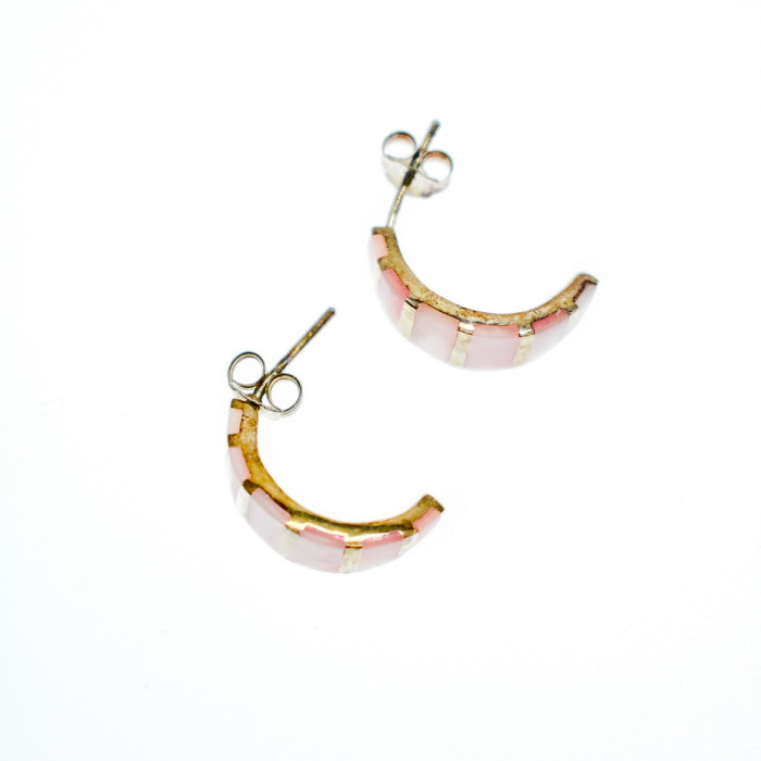 Sky Jewelry Серебряные Серьги-гвоздики с Перламутром 925 проба