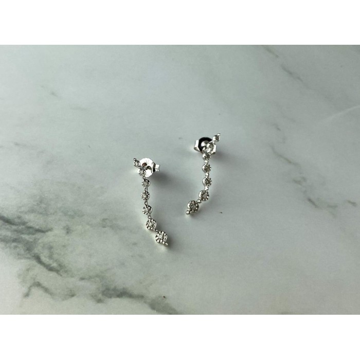 Sky Jewelry Золотые серьги-гвоздики 10К (417 проба)  с  Бриллиантами