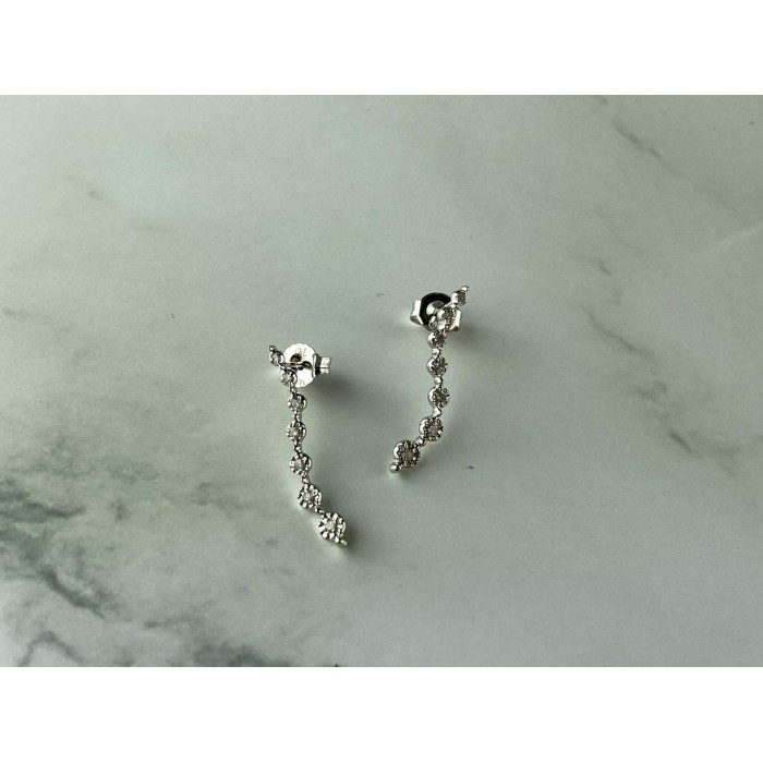 Sky Jewelry Золотые серьги-гвоздики 10К (417 проба)  с  Бриллиантами