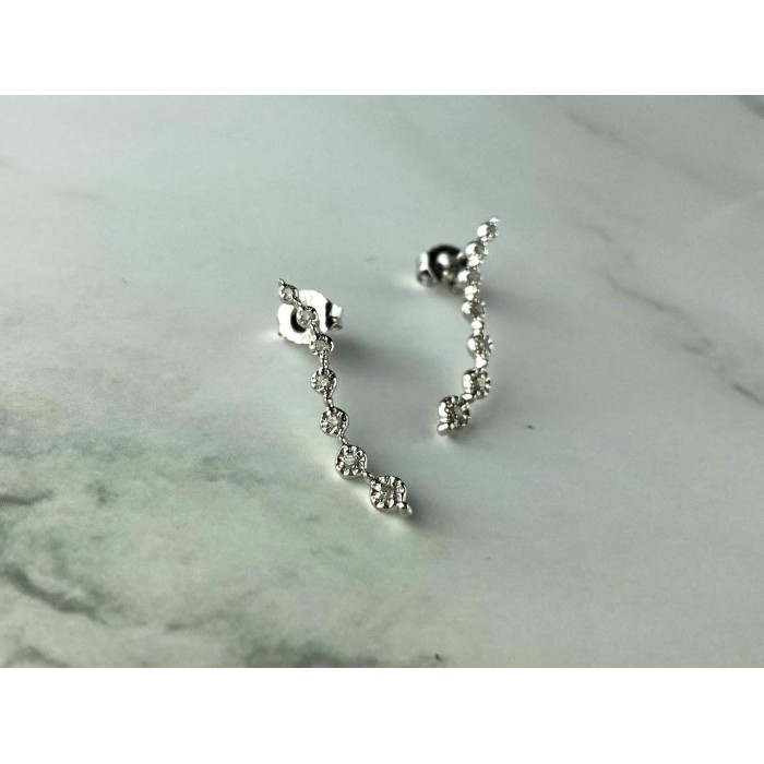 Sky Jewelry Золотые серьги-гвоздики 10К (417 проба)  с  Бриллиантами