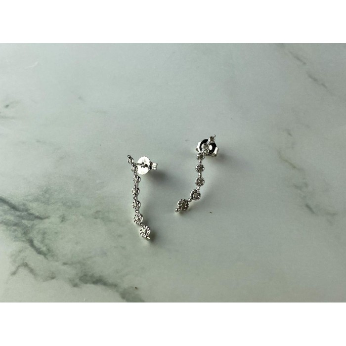 Sky Jewelry Золотые серьги-гвоздики 10К (417 проба)  с  Бриллиантами