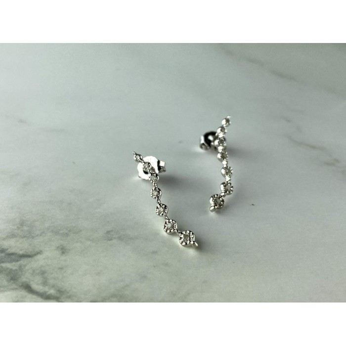 Sky Jewelry Золотые серьги-гвоздики 10К (417 проба)  с  Бриллиантами