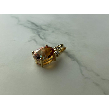 Sky Jewelry Золотой кулон с камнем Мистик Топаз и Бриллиантами