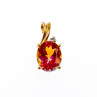 Sky Jewelry Золотой кулон с камнем Мистик Топаз и Бриллиантами