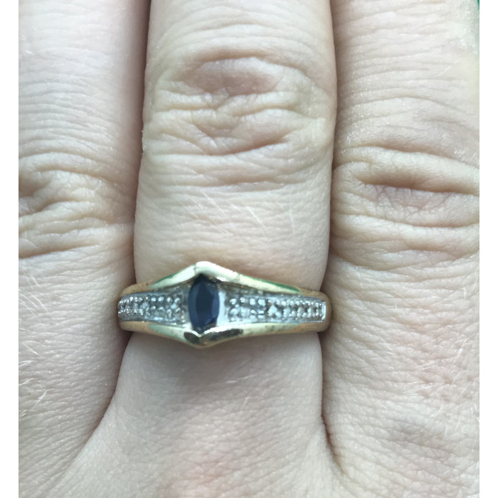 Sky Jewelry Серебряное кольцо (позолота) с камнем Шпинель