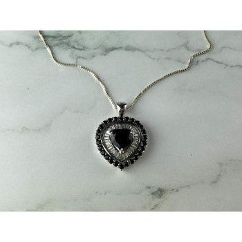 Sky Jewelry Серебряная Цепочка с Кулоном камень Шпинель и Гошенит  *Сердце*