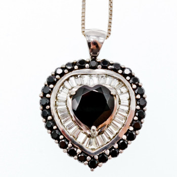 Sky Jewelry Серебряная Цепочка с Кулоном камень Шпинель и Гошенит  *Сердце*