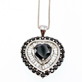 Sky Jewelry Серебряная Цепочка с Кулоном камень Шпинель и Гошенит  *Сердце*