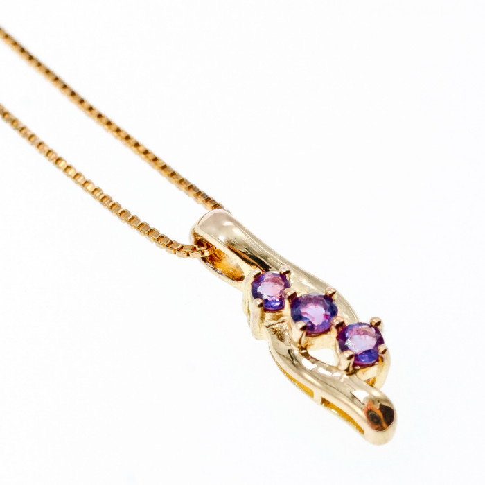 Sky Jewelry Серебряная Цепочка с Кулоном Танзанит в позолоте