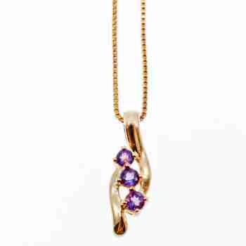 Sky Jewelry Серебряная Цепочка с Кулоном Танзанит в позолоте