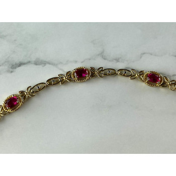 Sky Jewelry Серебряный браслет в позолоте 925 пробы со Шпинелью и Фианитами