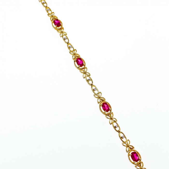 Sky Jewelry Серебряный браслет в позолоте 925 пробы со Шпинелью и Фианитами